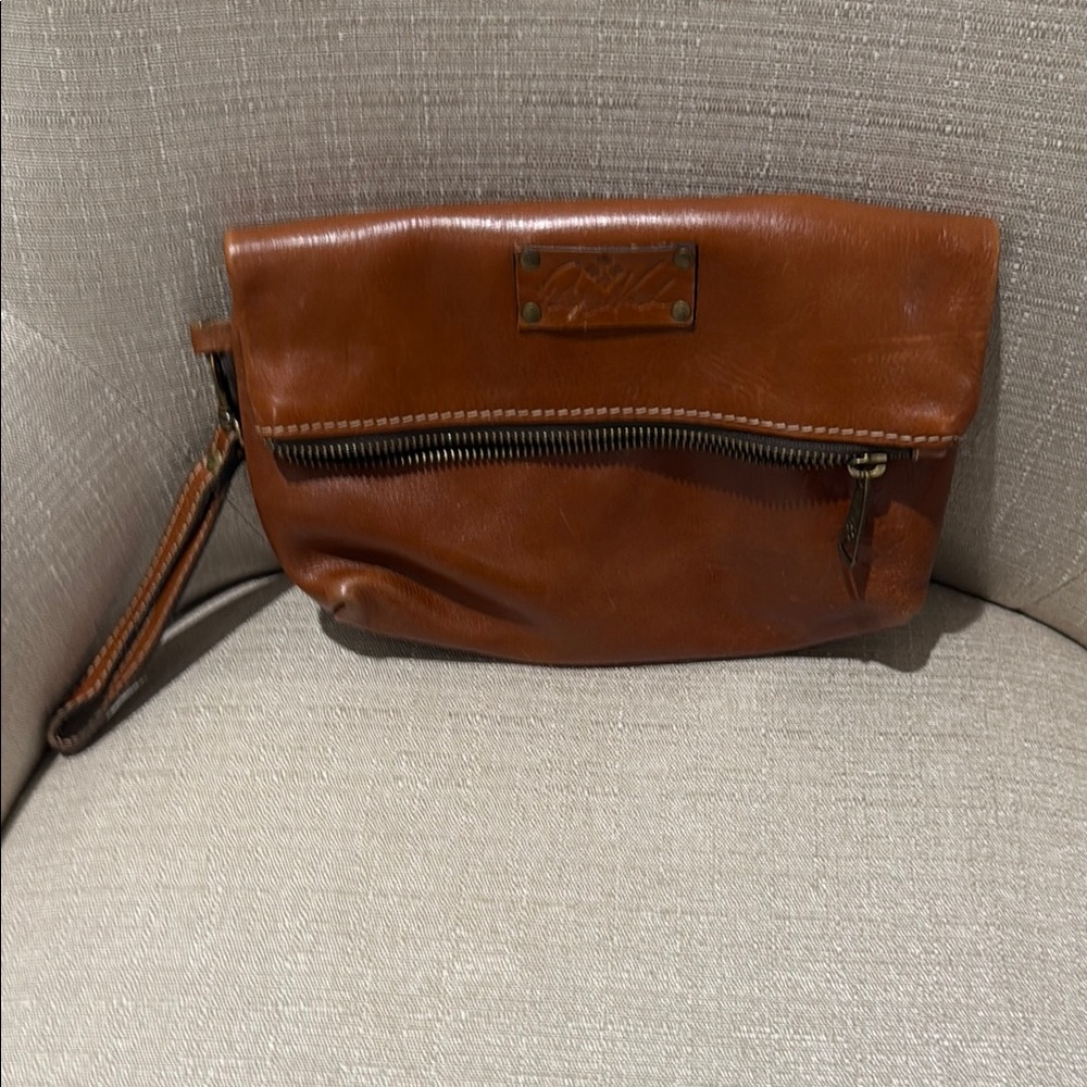 Brown Leather Men's Clutch